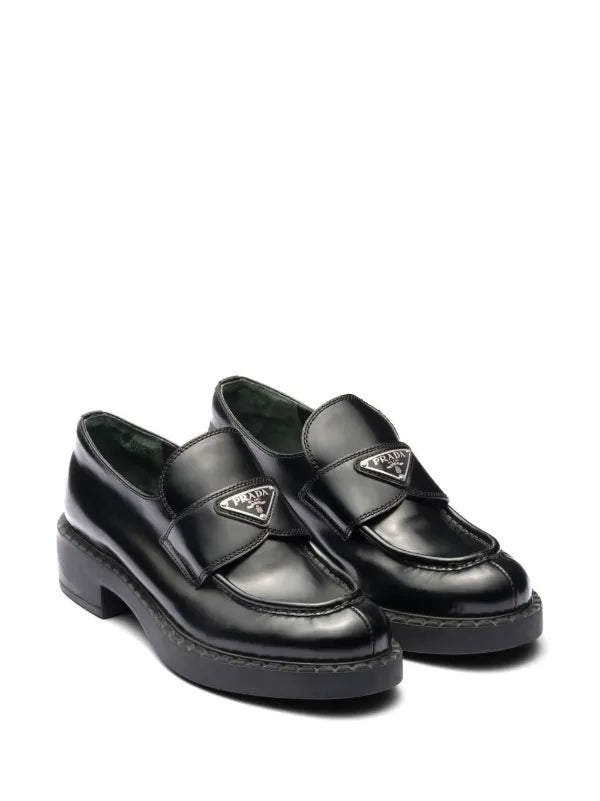 Prada Chocolate brushed leatsher loafers