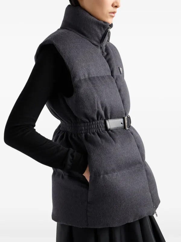 Prada belted down-padded gilet
