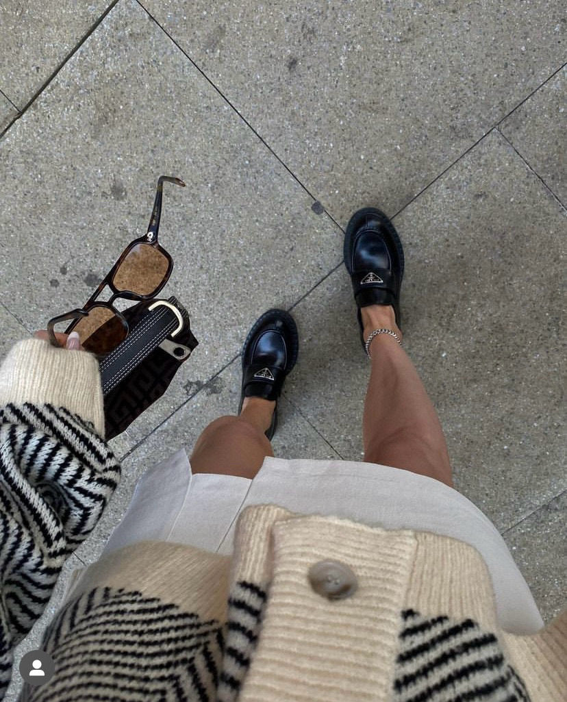 Prada Chocolate brushed leatsher loafers