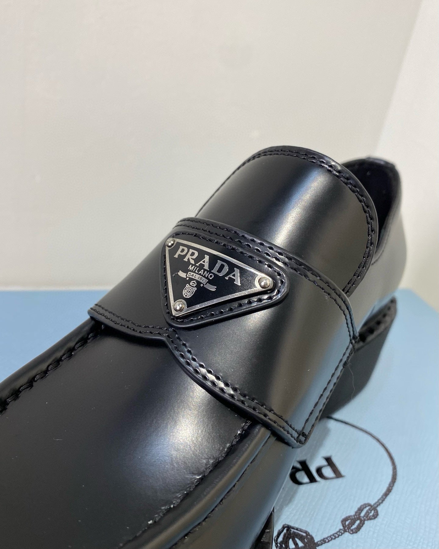 Prada Chocolate brushed leatsher loafers