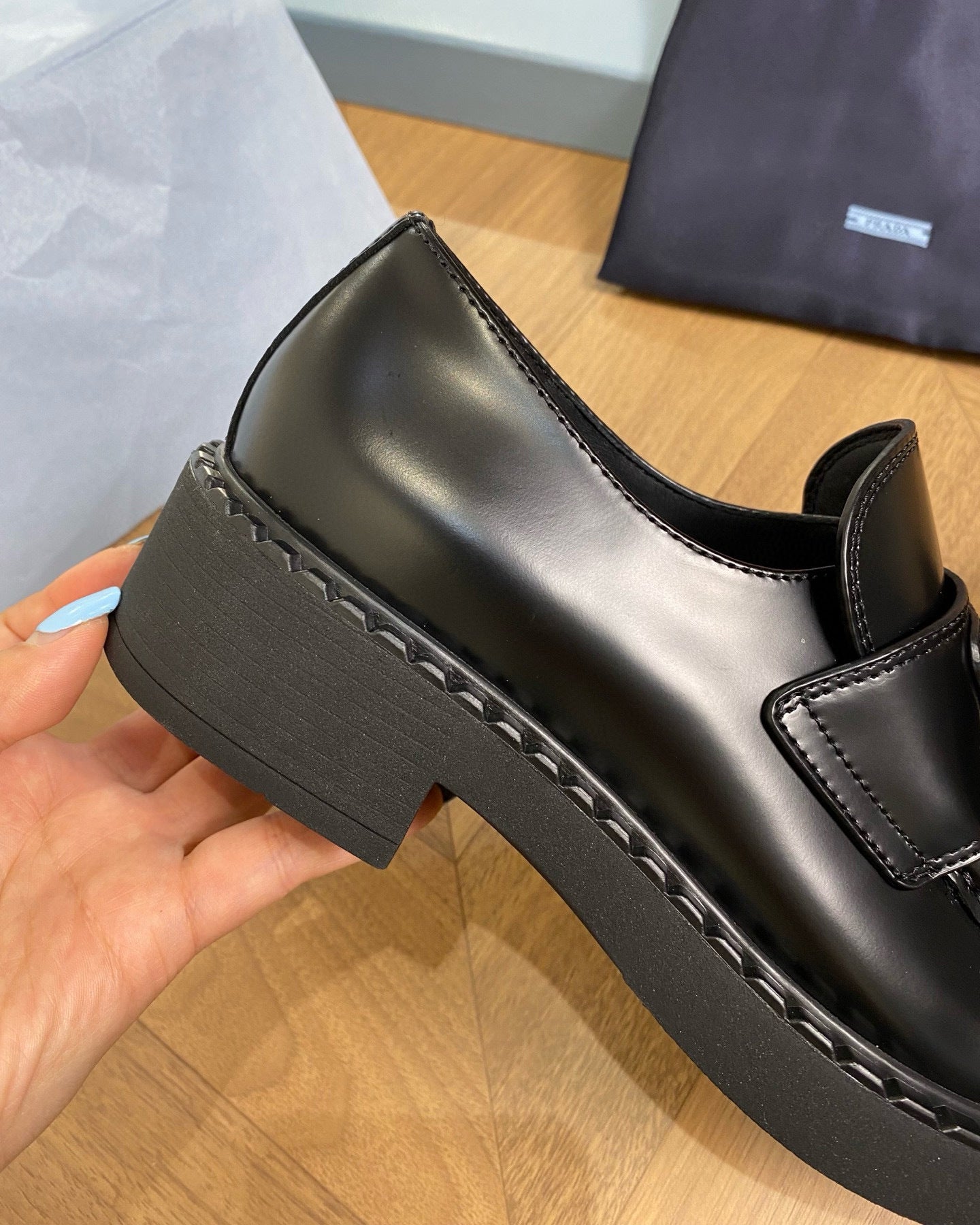 Prada Chocolate brushed leatsher loafers