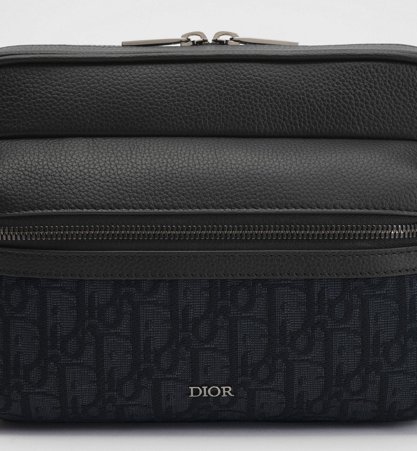 DIOR Rider 2.0 Zipped Messenger Bag Beige and Black Dior Oblique