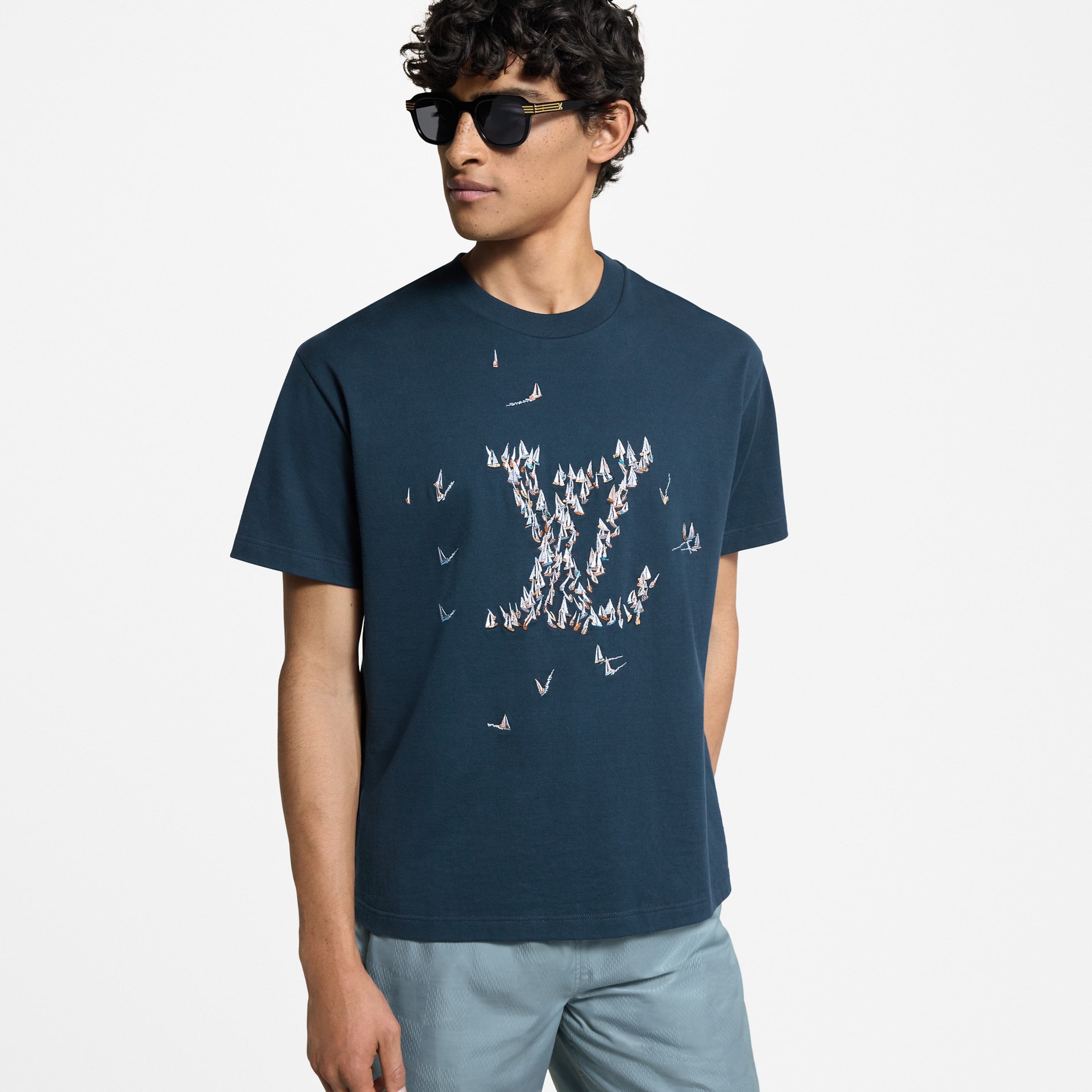 Louis Vitton Embroidered Cotton T-Shirt