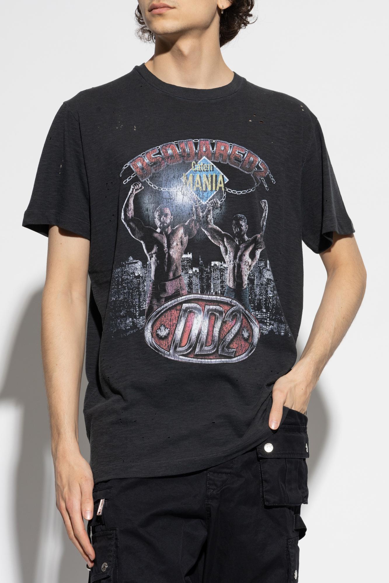 DSquared2 Vintage Wrestler T-Shirt in Black